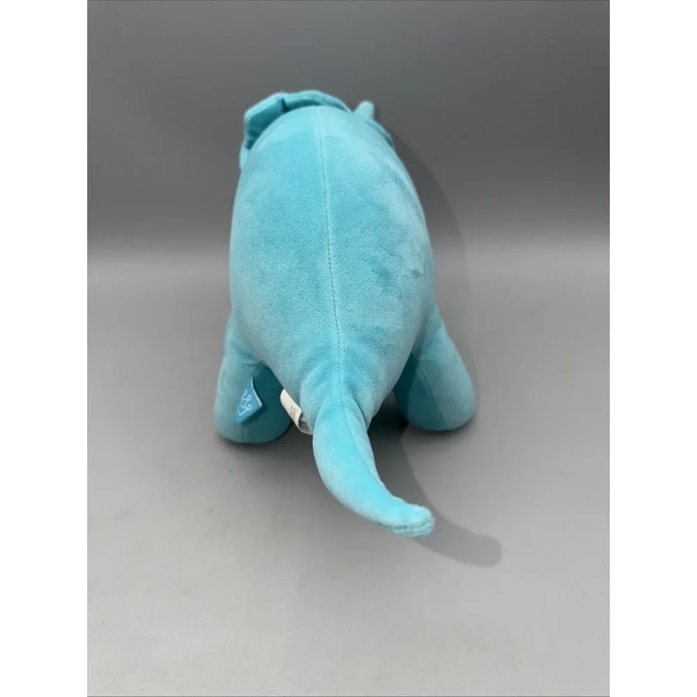 Manhattan Toy Velveteen Dino Spike Triceratops Weighted Blue Dinosaur Plush 18